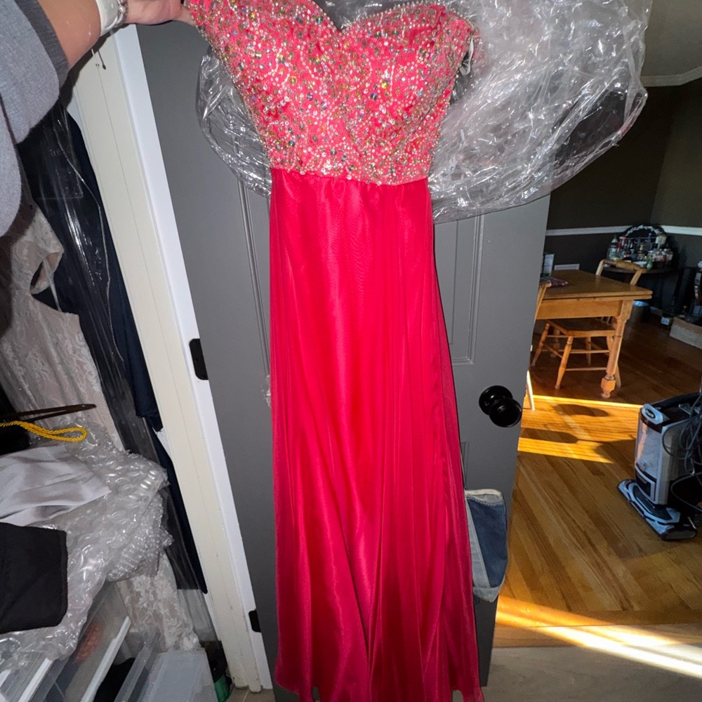 Elegant Pink Beaded Gown